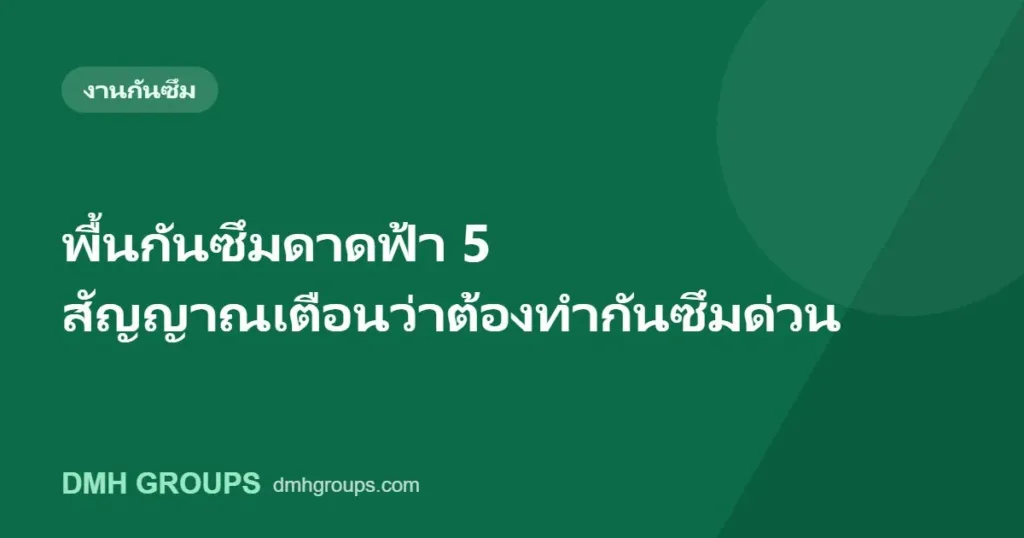 พื้นกันซึมดาดฟ้า 5 สัญญาณเตือนว่าต้องทำกันซึมด่วน