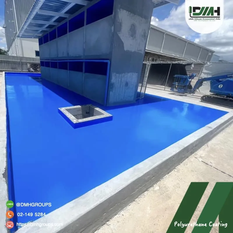พื้นเคลือบ Polyurethane Coating สีน้ำเงิน