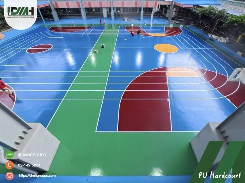 สนามอเนกประสงค์โรงเรียนพร้อมเส้นหลายกีฬา