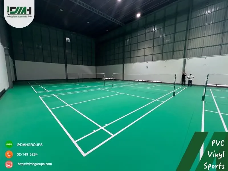 สนามแบดมินตันในร่มพื้น PVC หลายคอร์ท